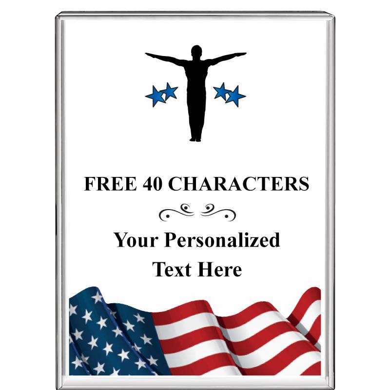 3"x4"FLAG VRTCL DISPLAY CRYSTL