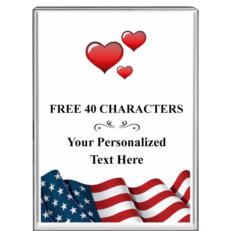 3"x4"FLAG VRTCL DISPLAY CRYSTL