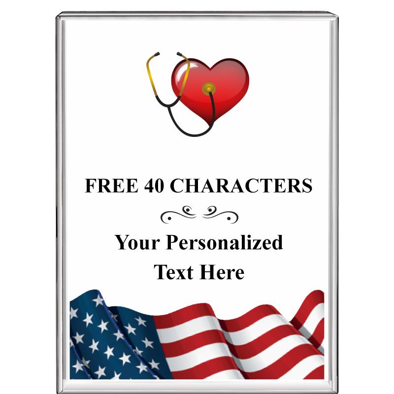 3"x4"FLAG VRTCL DISPLAY CRYSTL