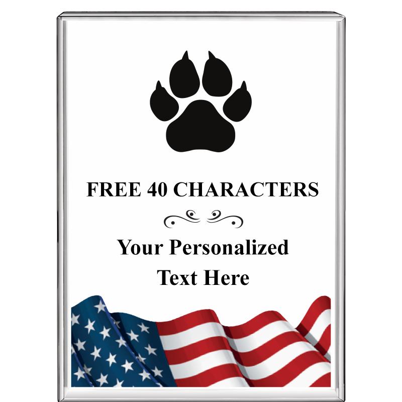 3"x4"FLAG VRTCL DISPLAY CRYSTL