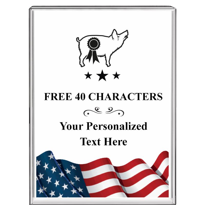 3"x4"FLAG VRTCL DISPLAY CRYSTL