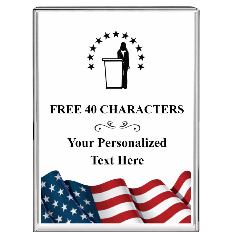 3"x4"FLAG VRTCL DISPLAY CRYSTL