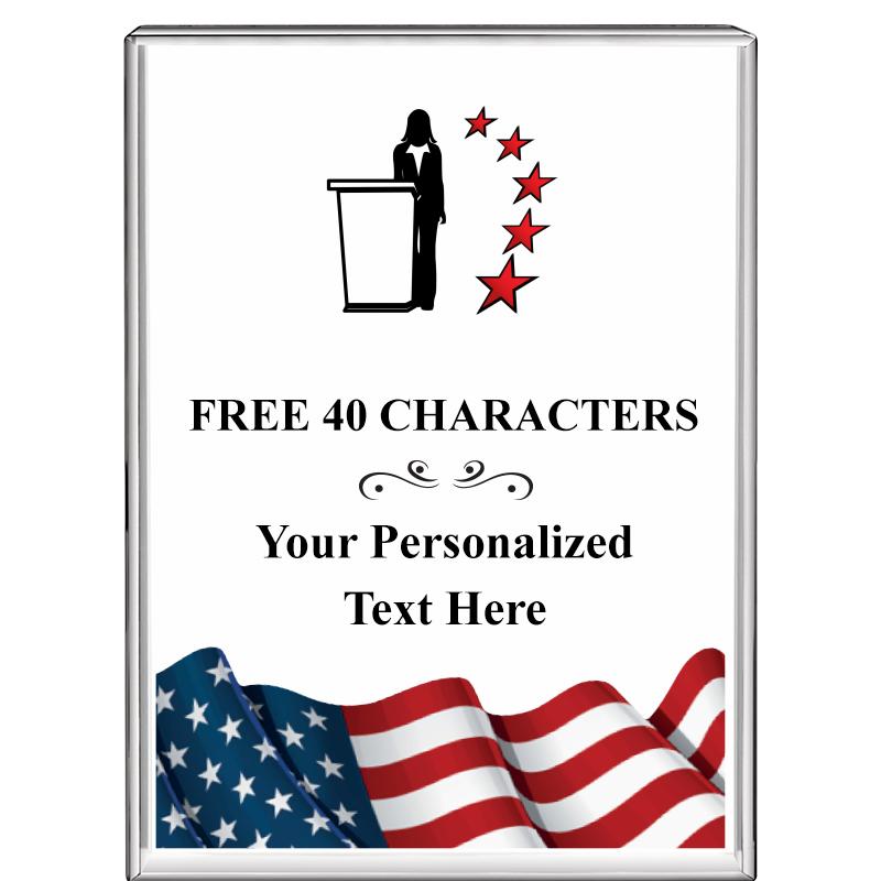 3"x4"FLAG VRTCL DISPLAY CRYSTL