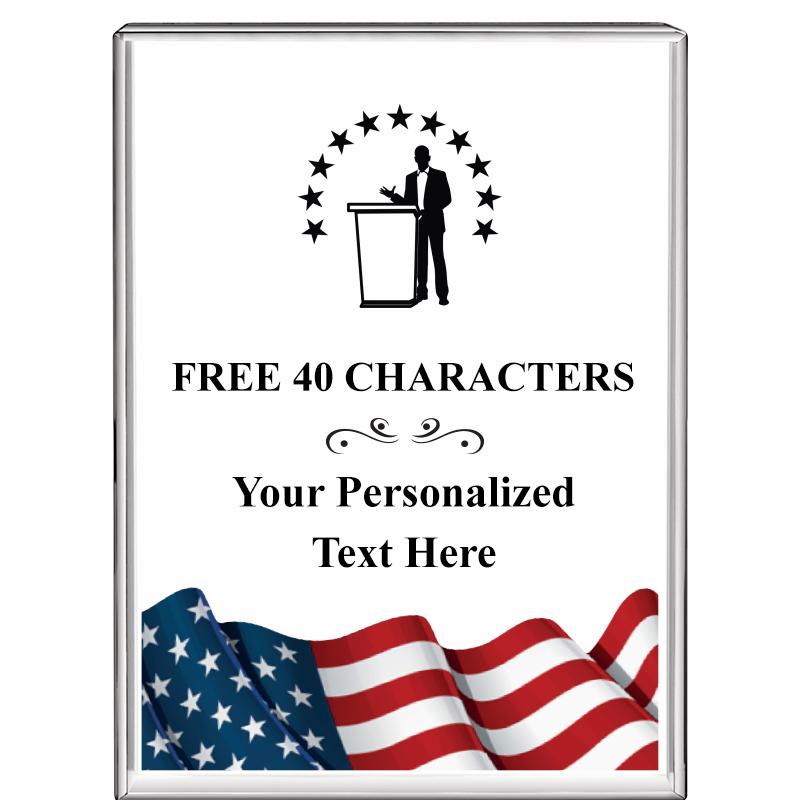 3"x4"FLAG VRTCL DISPLAY CRYSTL