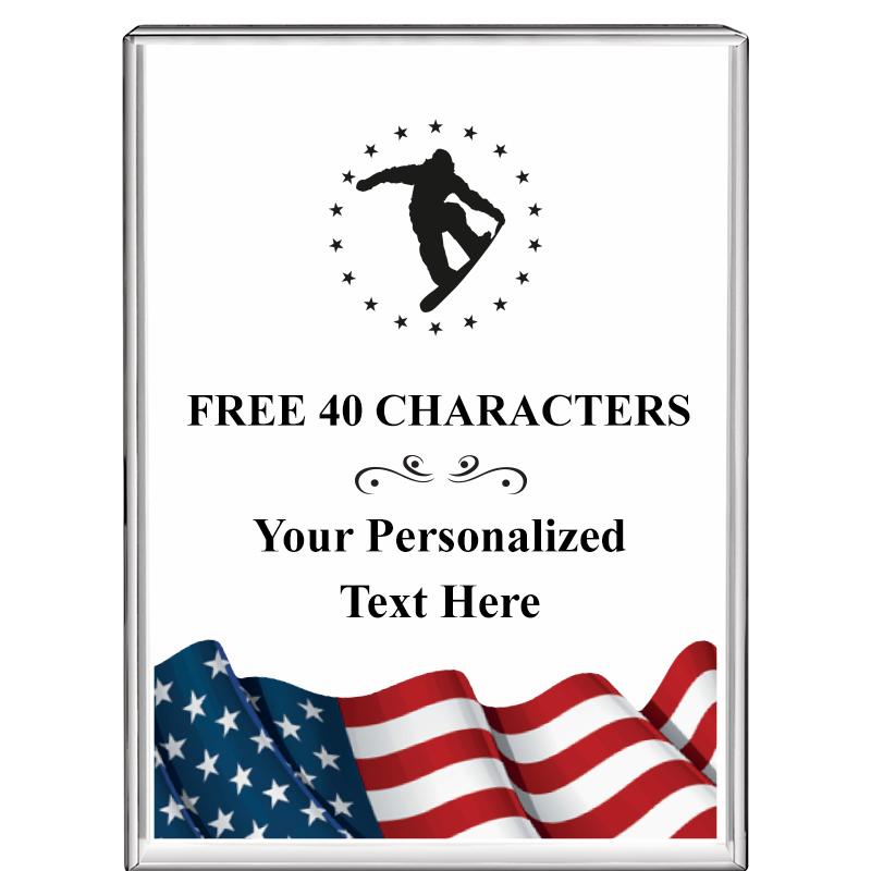 3"x4"FLAG VRTCL DISPLAY CRYSTL