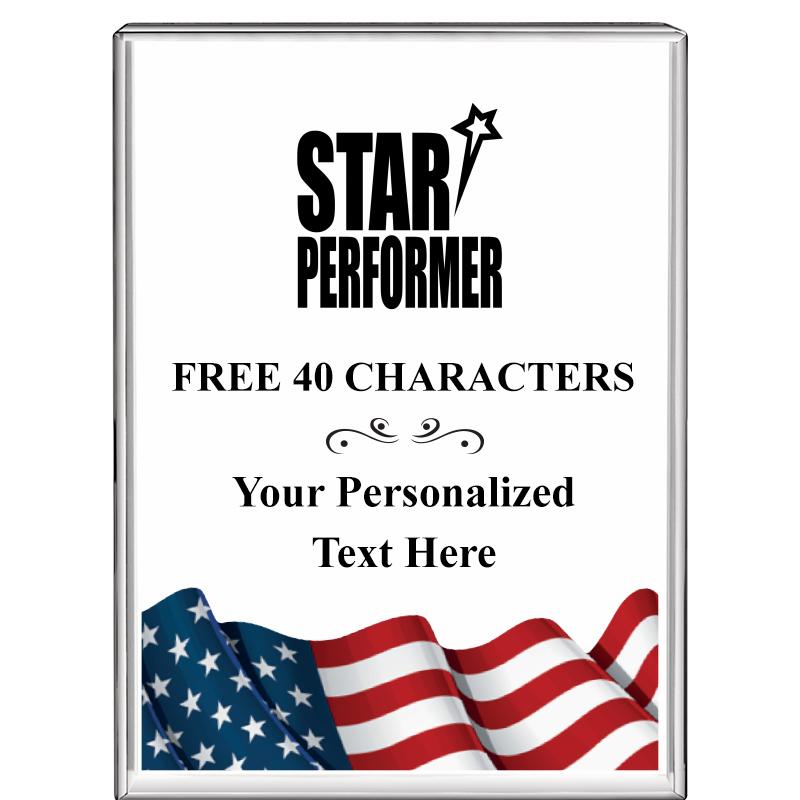 3"x4"FLAG VRTCL DISPLAY CRYSTL