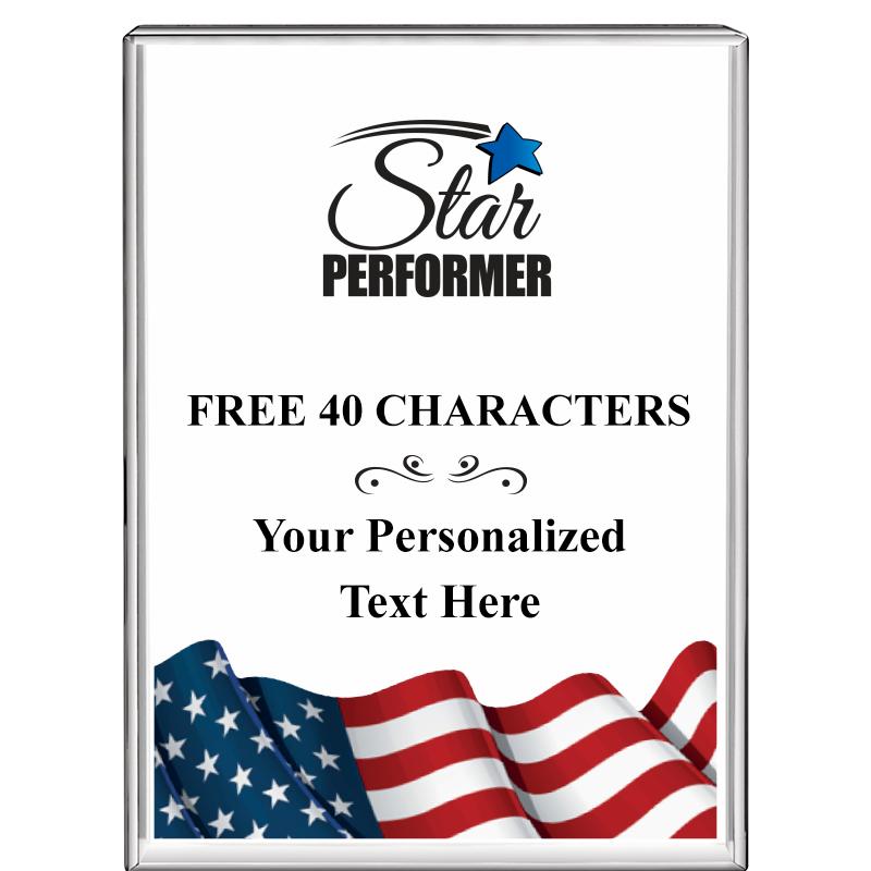 3"x4"FLAG VRTCL DISPLAY CRYSTL