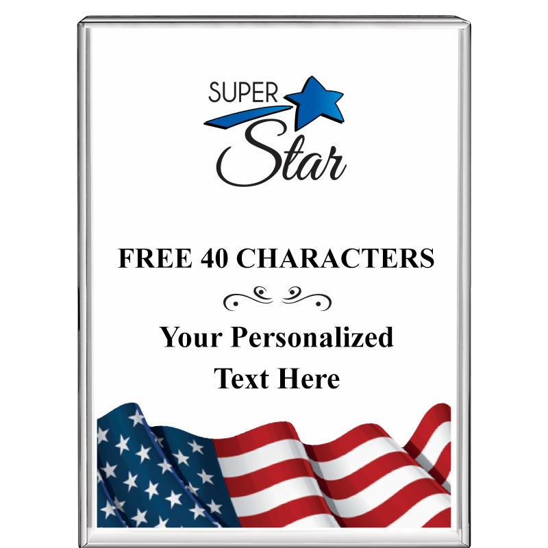 3"x4"FLAG VRTCL DISPLAY CRYSTL