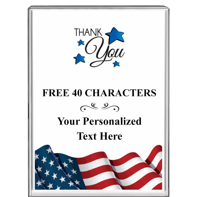 3"x4"FLAG VRTCL DISPLAY CRYSTL