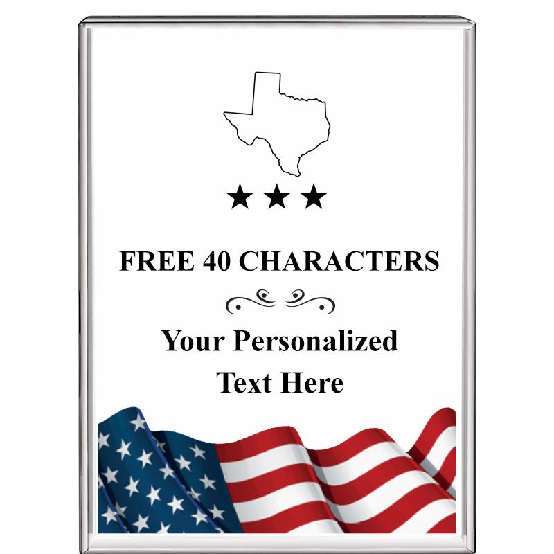 3"x4"FLAG VRTCL DISPLAY CRYSTL