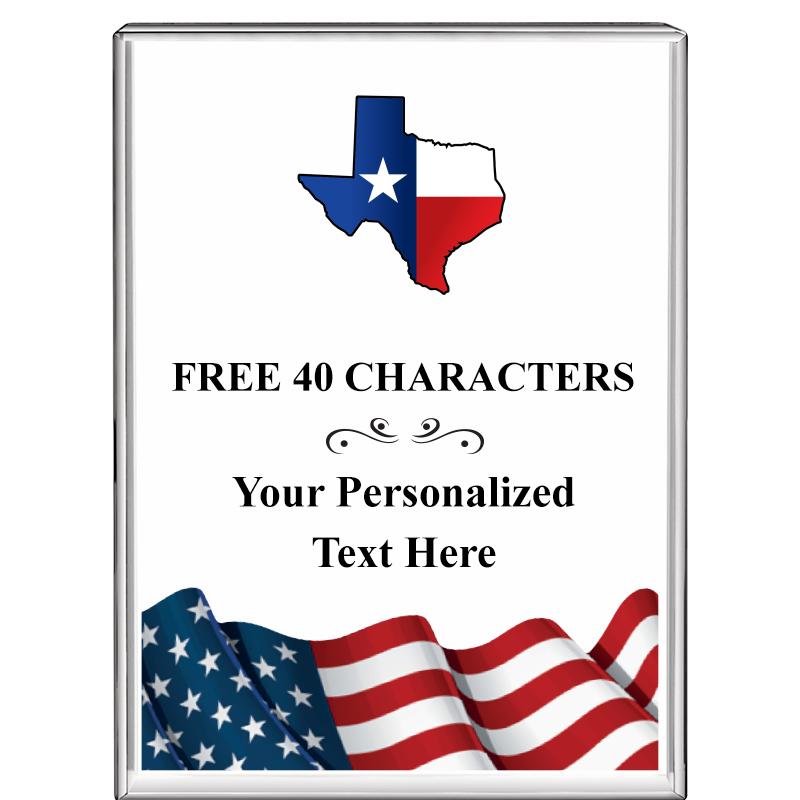 3"x4"FLAG VRTCL DISPLAY CRYSTL