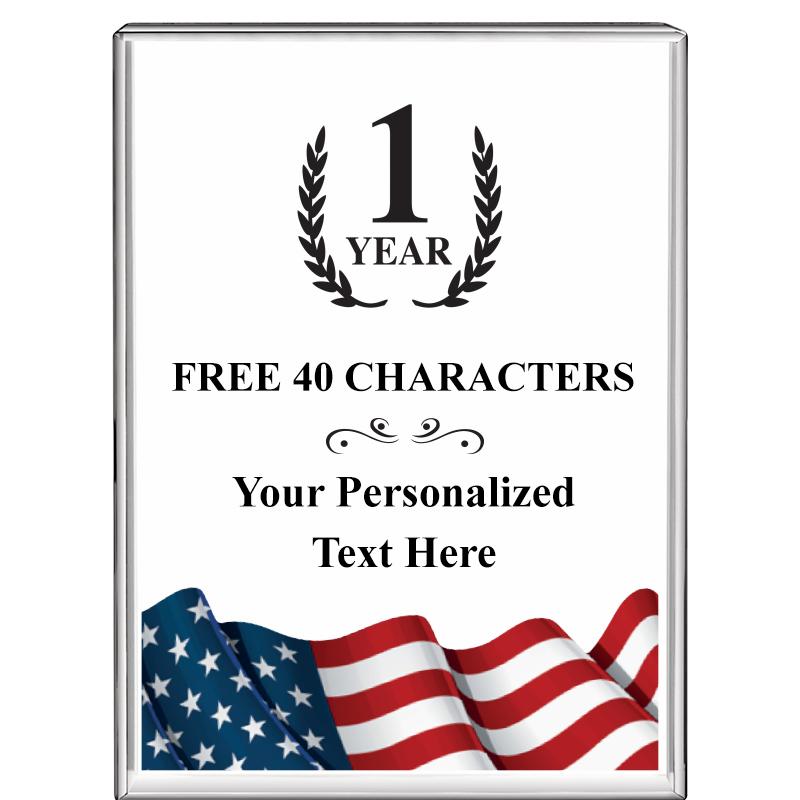 3"x4"FLAG VRTCL DISPLAY CRYSTL