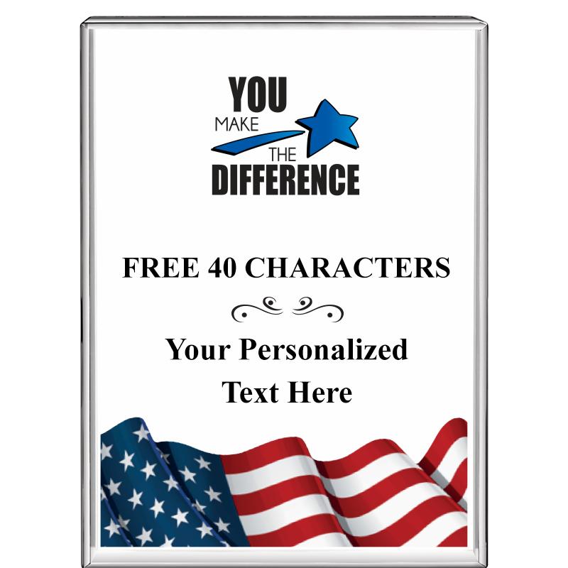 3"x4"FLAG VRTCL DISPLAY CRYSTL