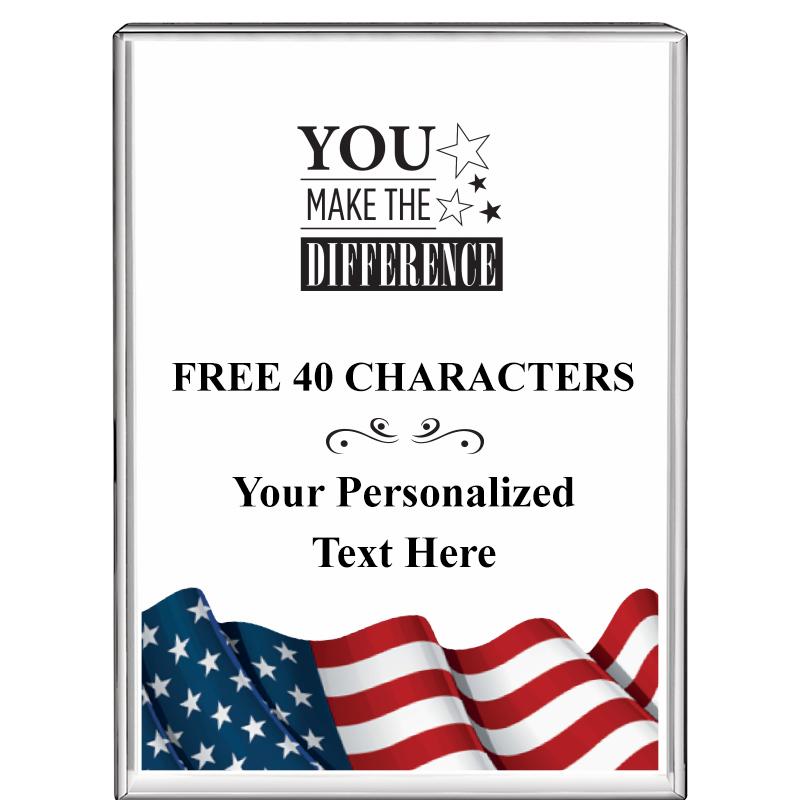 3"x4"FLAG VRTCL DISPLAY CRYSTL