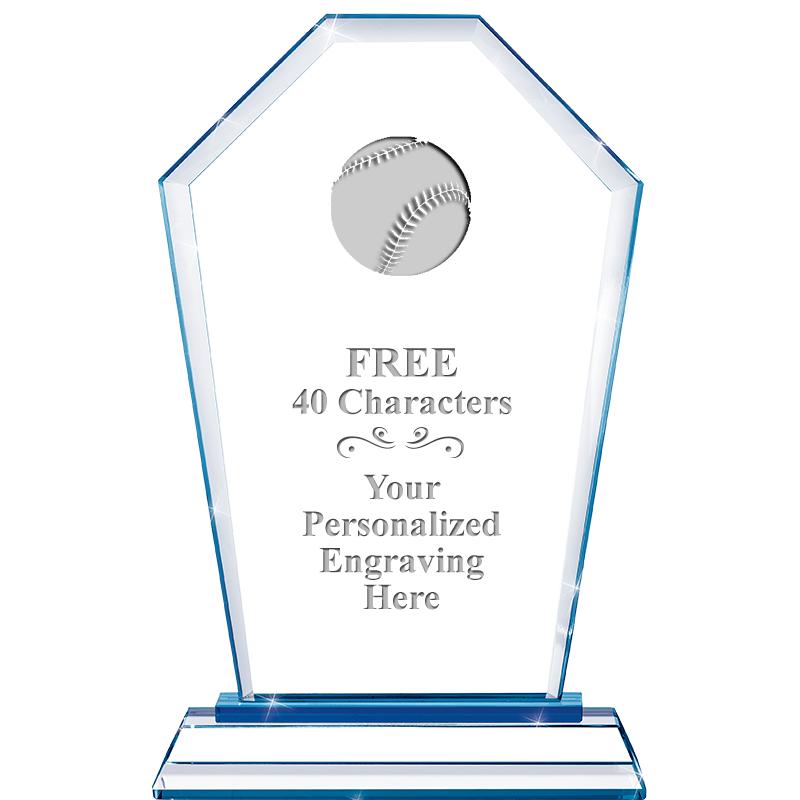 8" BLUE EMPHASIS CREST CRYSTAL