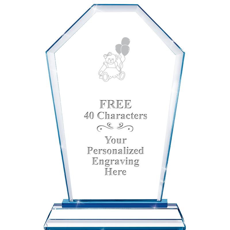 8" BLUE EMPHASIS CREST CRYSTAL