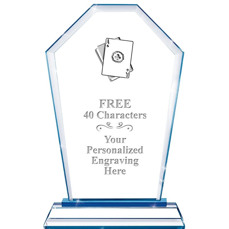 8" BLUE EMPHASIS CREST CRYSTAL