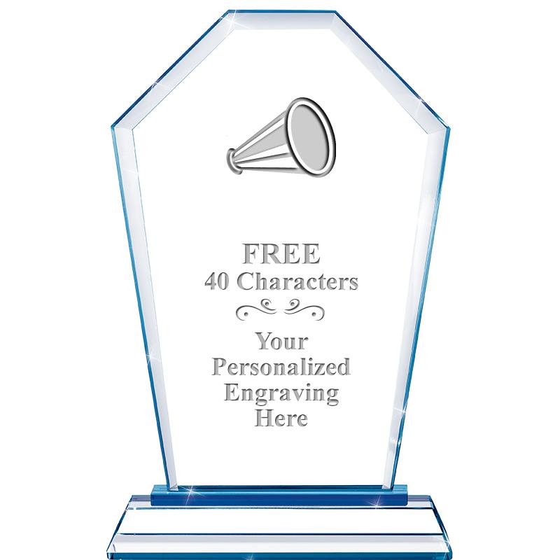 8" BLUE EMPHASIS CREST CRYSTAL