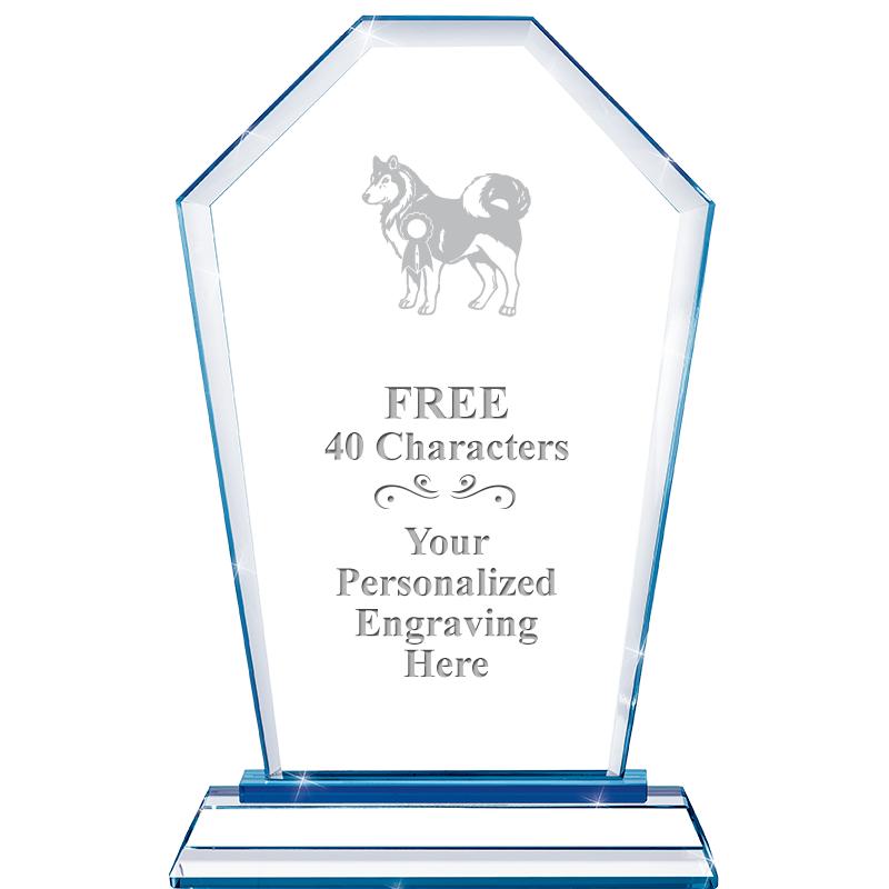 8" BLUE EMPHASIS CREST CRYSTAL