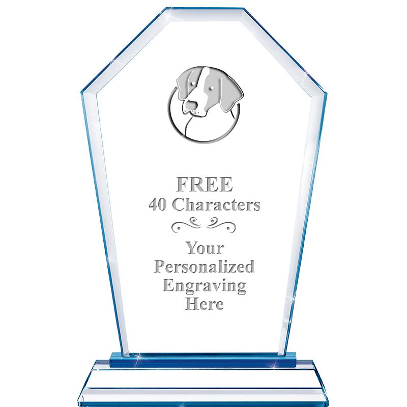 8" BLUE EMPHASIS CREST CRYSTAL