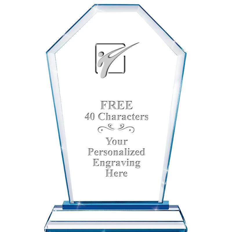 8" BLUE EMPHASIS CREST CRYSTAL