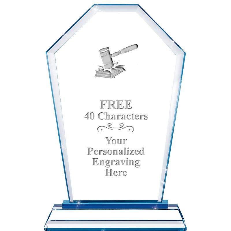 8" BLUE EMPHASIS CREST CRYSTAL