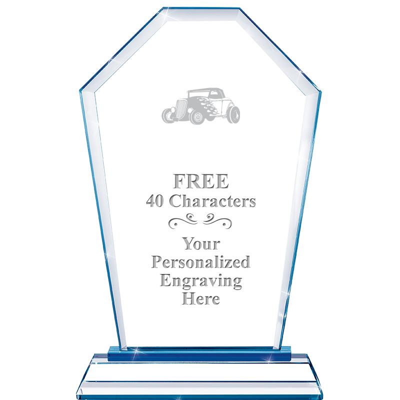 8" BLUE EMPHASIS CREST CRYSTAL