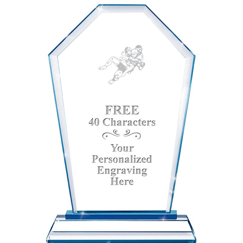 8" BLUE EMPHASIS CREST CRYSTAL