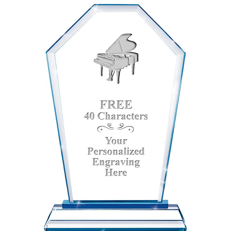 8" BLUE EMPHASIS CREST CRYSTAL