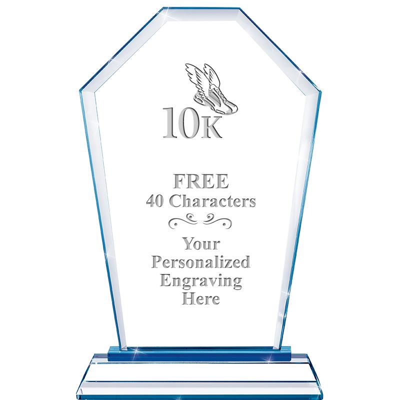 8" BLUE EMPHASIS CREST CRYSTAL