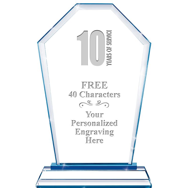 8" BLUE EMPHASIS CREST CRYSTAL