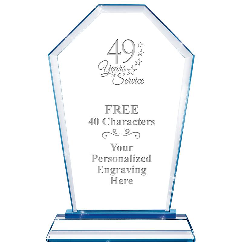 8" BLUE EMPHASIS CREST CRYSTAL