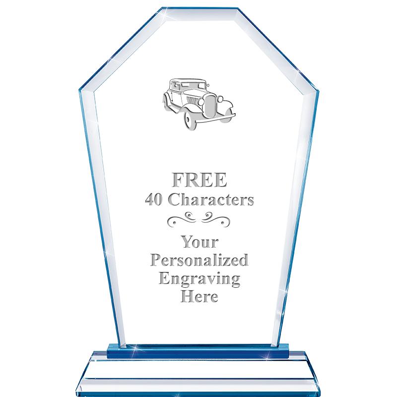 8" BLUE EMPHASIS CREST CRYSTAL