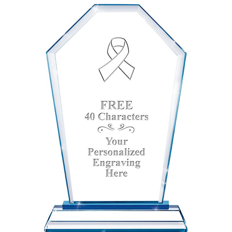 8" BLUE EMPHASIS CREST CRYSTAL