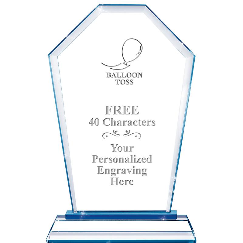 8" BLUE EMPHASIS CREST CRYSTAL