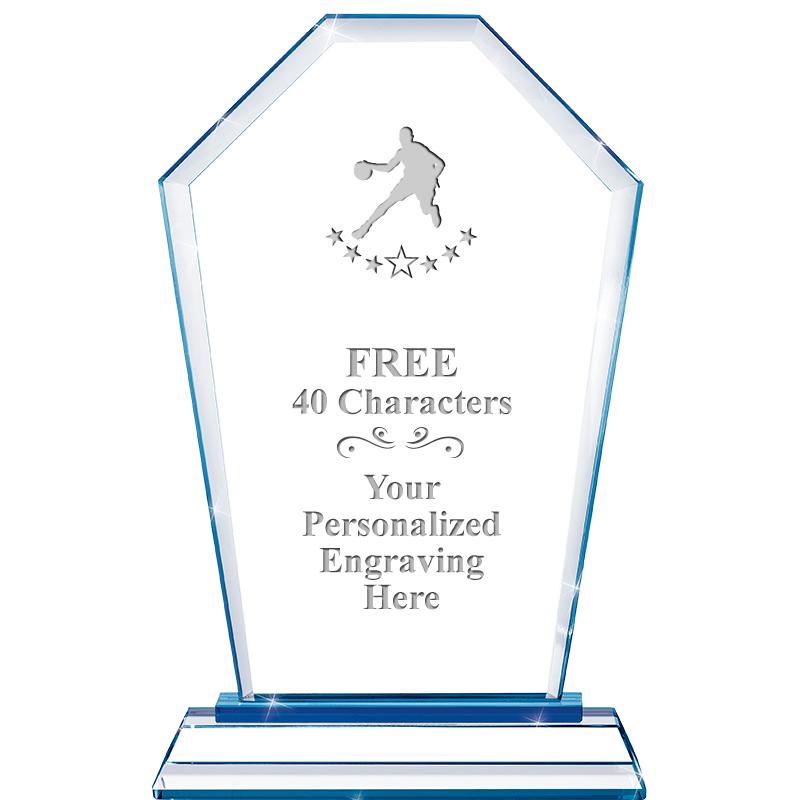 8" BLUE EMPHASIS CREST CRYSTAL