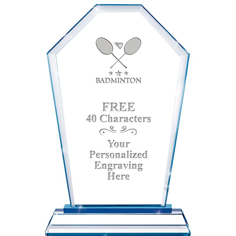 8" BLUE EMPHASIS CREST CRYSTAL