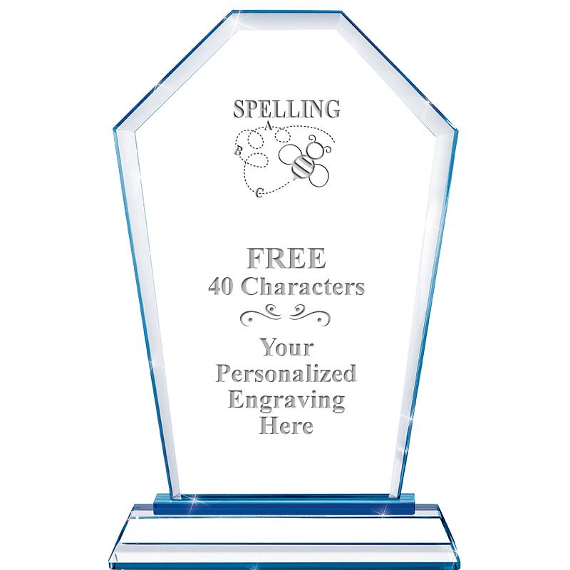 8" BLUE EMPHASIS CREST CRYSTAL