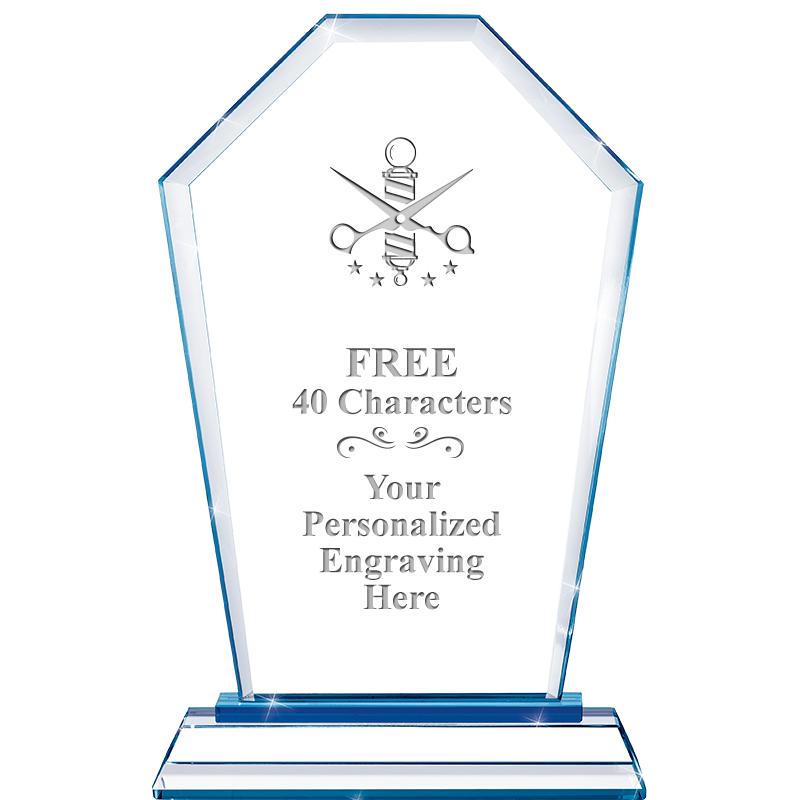 8" BLUE EMPHASIS CREST CRYSTAL