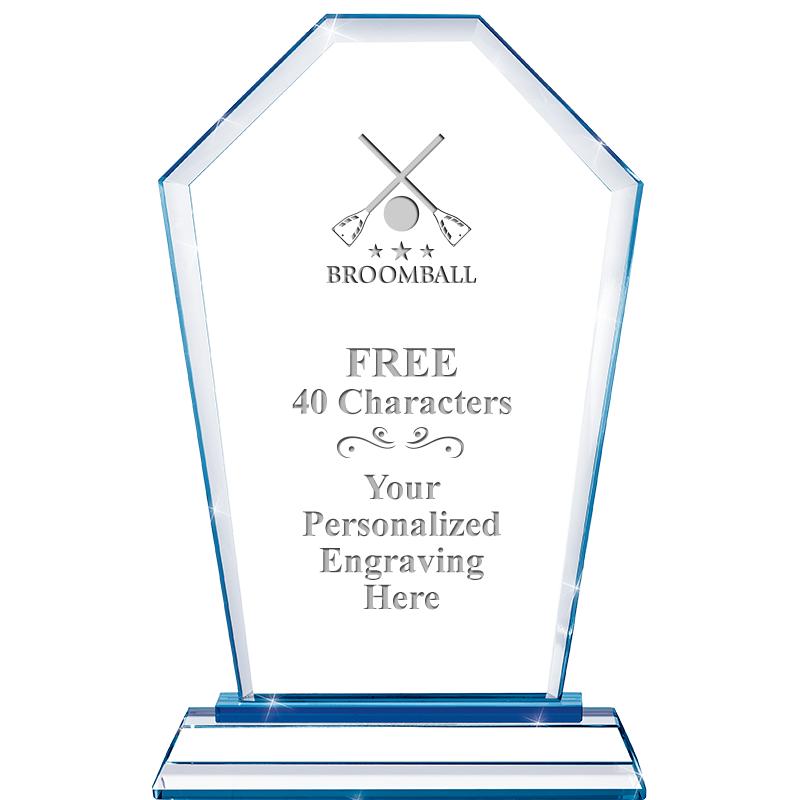 8" BLUE EMPHASIS CREST CRYSTAL