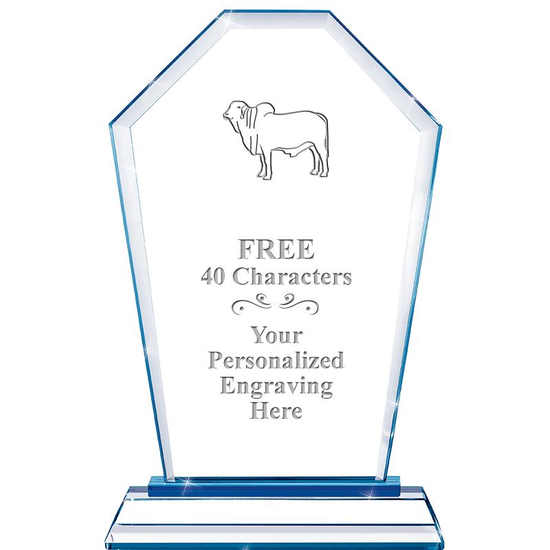 8" BLUE EMPHASIS CREST CRYSTAL