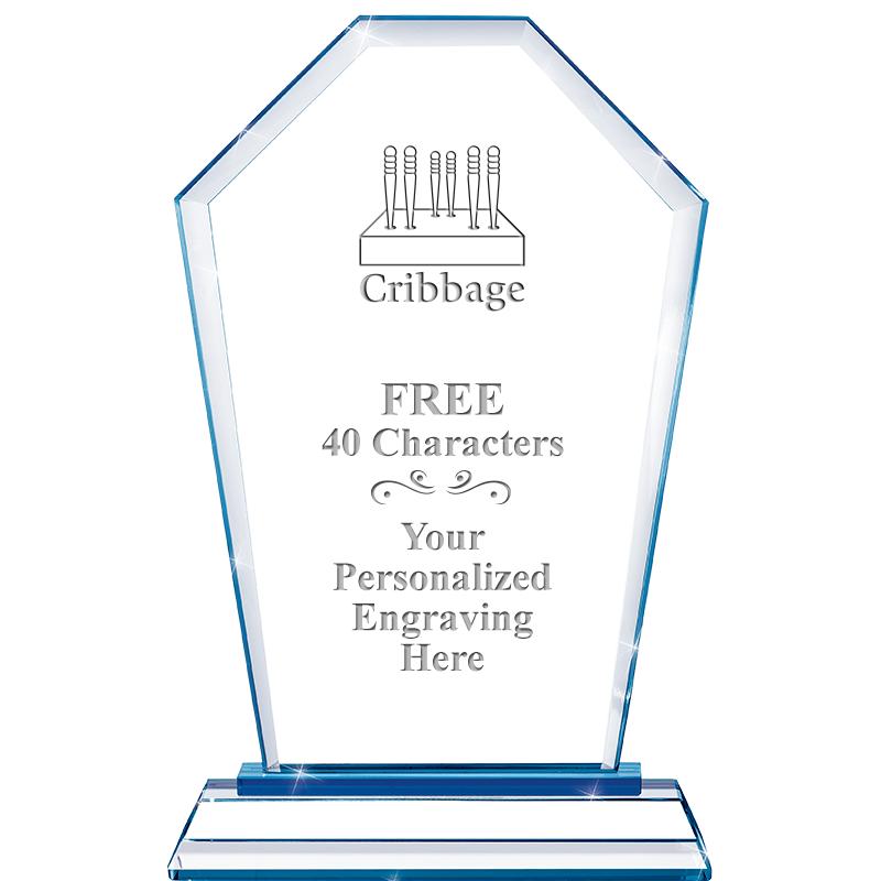 8" BLUE EMPHASIS CREST CRYSTAL