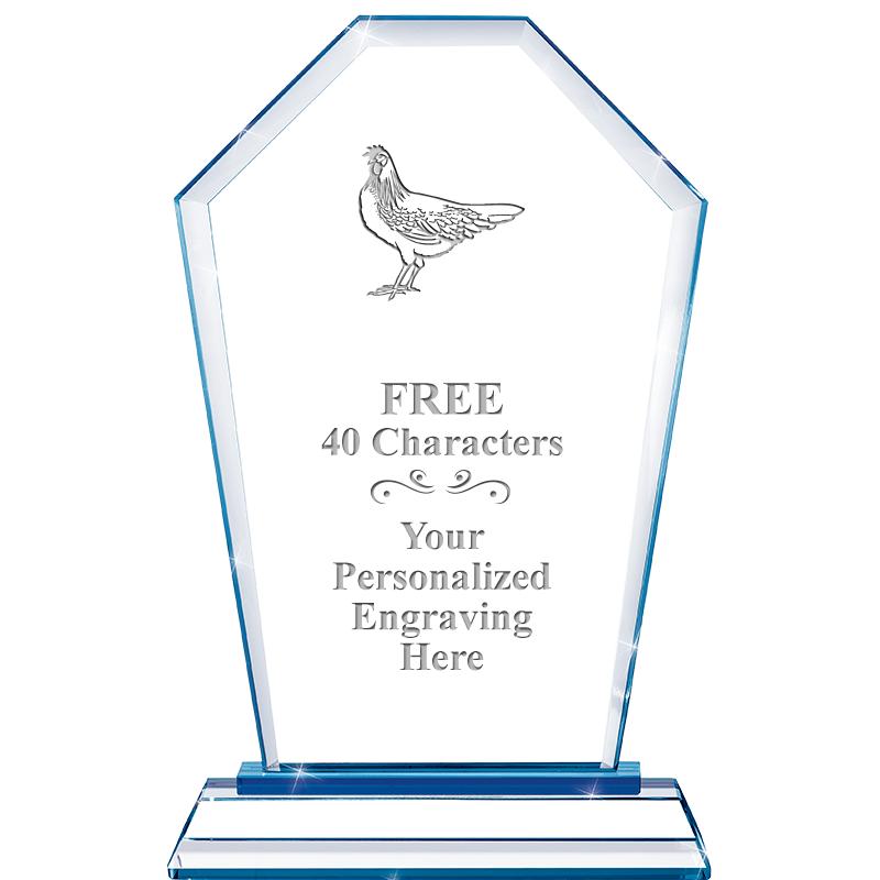 8" BLUE EMPHASIS CREST CRYSTAL