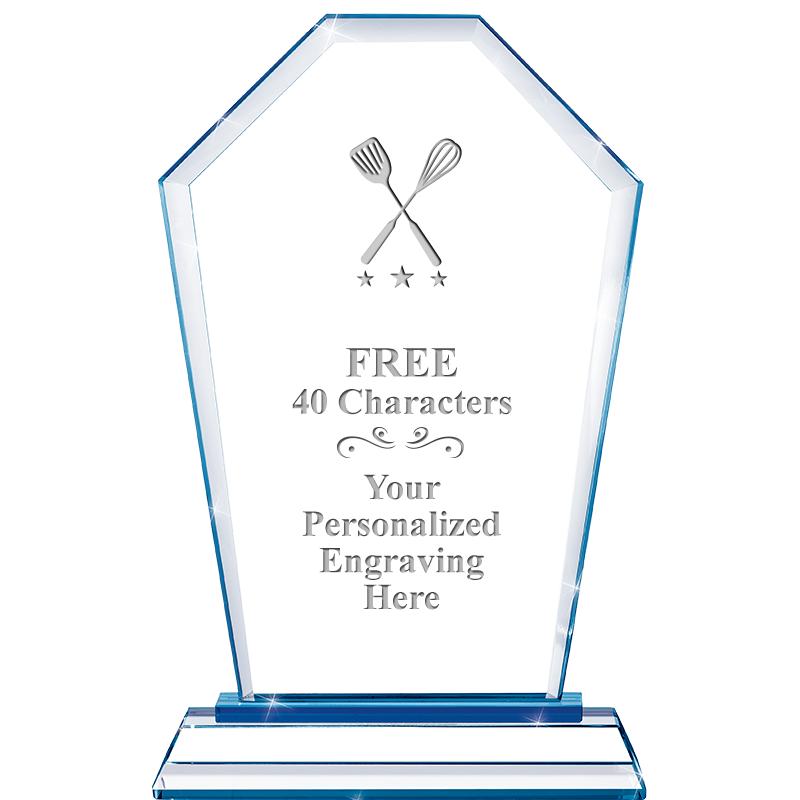 8" BLUE EMPHASIS CREST CRYSTAL