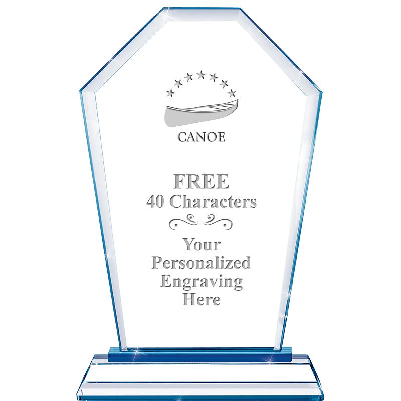 8" BLUE EMPHASIS CREST CRYSTAL