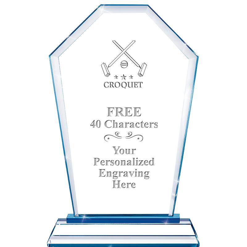 8" BLUE EMPHASIS CREST CRYSTAL