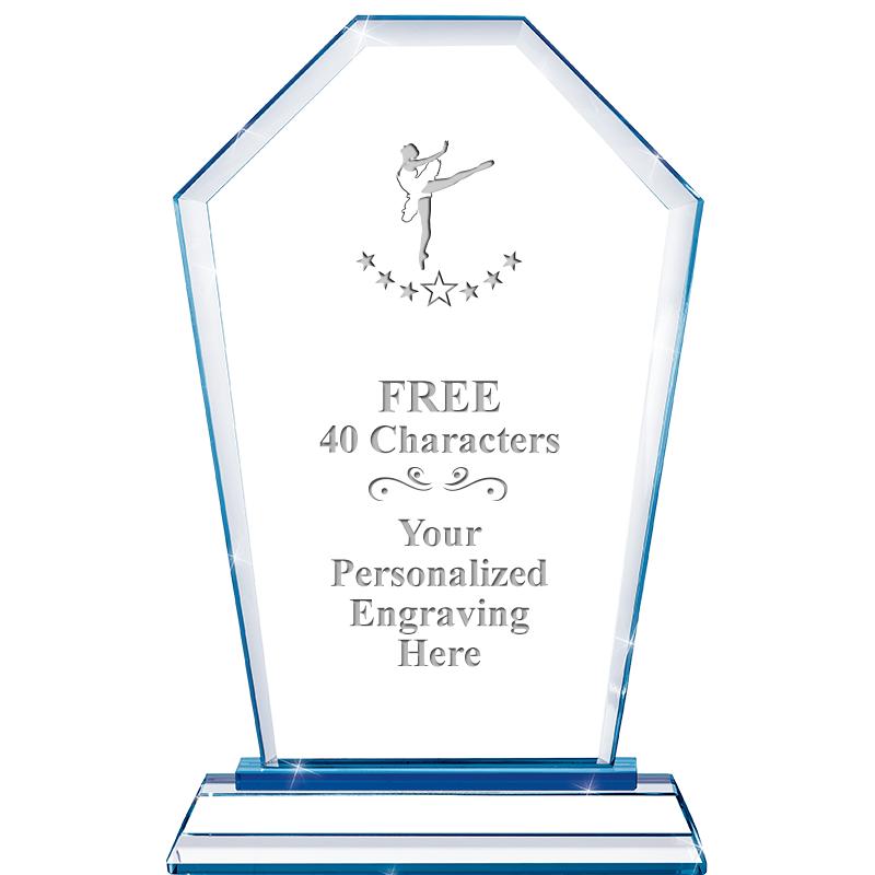 8" BLUE EMPHASIS CREST CRYSTAL