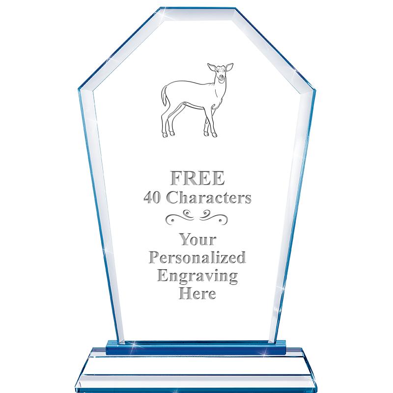 8" BLUE EMPHASIS CREST CRYSTAL