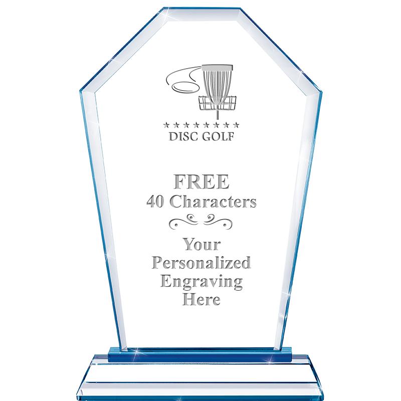 8" BLUE EMPHASIS CREST CRYSTAL