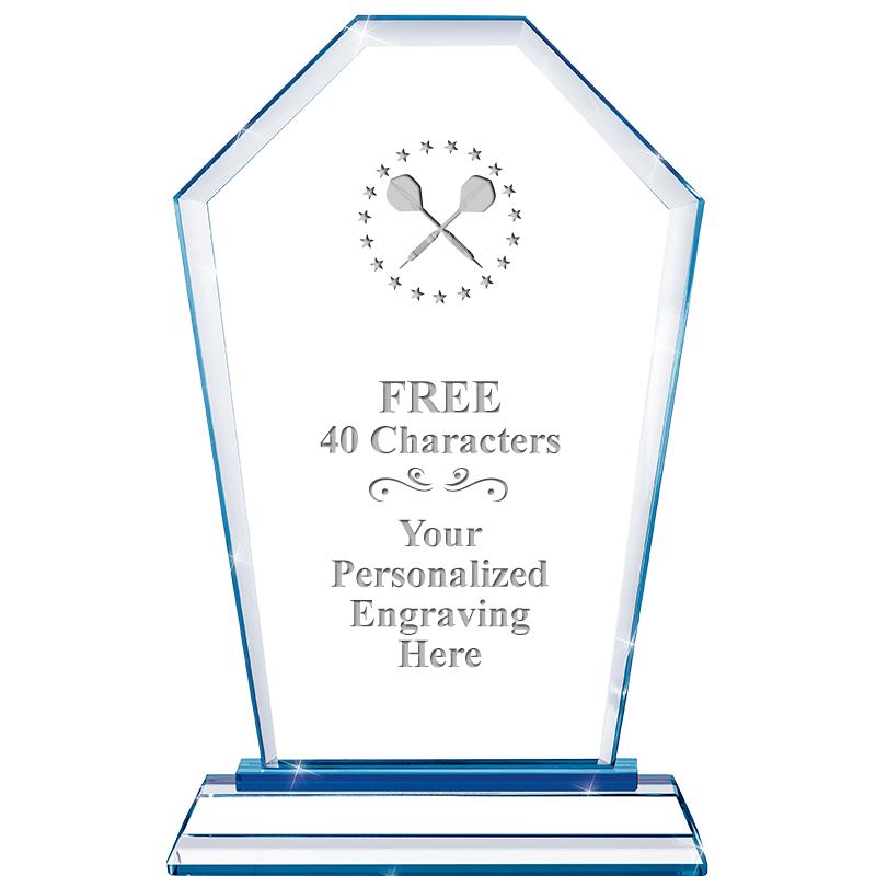 8" BLUE EMPHASIS CREST CRYSTAL